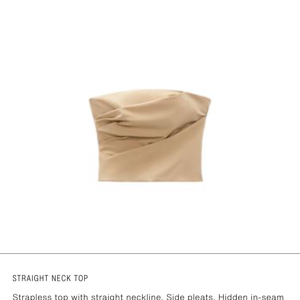 Zara Tan Strapless Crop Top